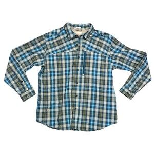Columbia Sportswear Men's XL Battle Ridge Blue Plaid Long Sleeve Shirt AM0058